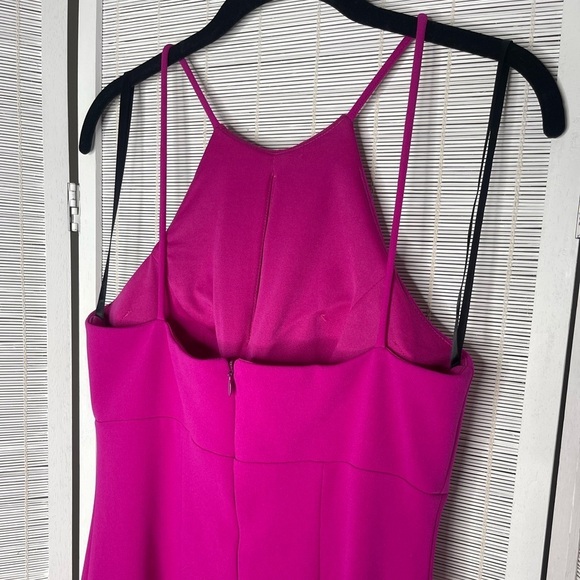 Aqua Formal Scuba Panel Sheath Dress Fuchsia Size 6 - Picture 6 of 8